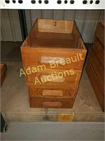 4 vintage 13x21 Oak drawers