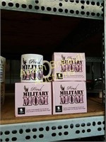 (5) proud military mom coffee mugs, new