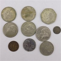 10pc Republic of Mexico Peso Coins, 1891-1981