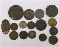 16pc  Assorted US & Foreign Coins 1874-1919