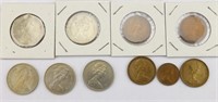 10pc 1960s, 1970s UK Elizabeth II New Pence Coins