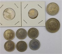 10pc 1953, 1957 Spanish Peseta Coins