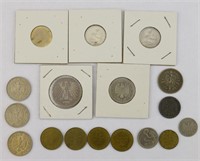 17pc German Deutsche Mark & Pfennig Coins