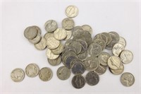 50pc Assorted Grab Bag US Nickels 1940-2002