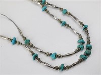 Navajo Turquoise & Silver Bead Necklace