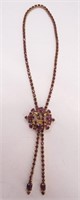 Amethyst Purple Rhinestone Zipper Clasp Necklace