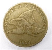 1858 US Flying Eagle Small Cent Penny Coin