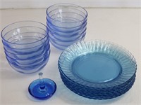 Fortecrisa Depression Glass Blue Plates...