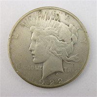 1922 P U.S. Peace Silver $1 Dollar Coin