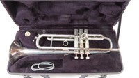 Vintage HAWK Silver Plated Trumpet in Molded Case