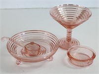 Manhatten Ring Pink Depression Glassware