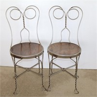 Pair of Antique Ice Cream Parlor Chairs