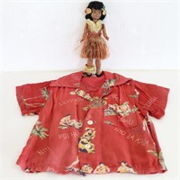 Child's Hawaiian Shirt & Celluloid Hawaiian Doll