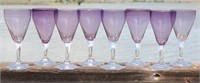 (8) Purple Amethyst Long Stemmed Wine Glass