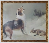 Vintage "Shepherds Call" by Hunt Framed Picture