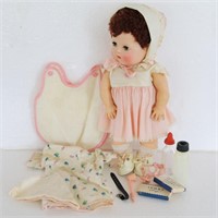 American Character Tiny Tears Doll in Suitcase w/