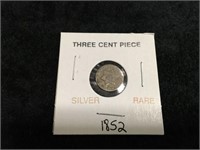 1852 Three Cent Piece - Silver - Rare