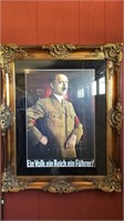 WWII Hitler Repro Print in Frame