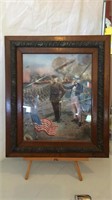 WWI Pershing Patriotic Print in Oak Frame