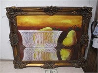 Vintage Original Acrylic Pear Painting in Nice