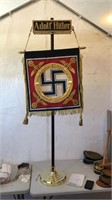 Replica Nazi Party Banner with Stand