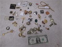 Vintage Jewelry Lot - Cameos, Pins, & More