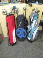 3 Child Right Handed Golf Club Sets w/ Bags
