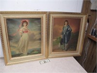 Vintage Lavish Boy & Girl Framed Prints - 26x22
