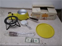 Vintage Aluminum Fondue Set in Box - Appears