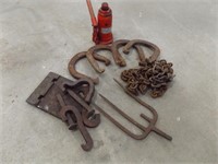 HYDRAULIC JACK, HORSE SHOES, CHAIN & MORE!