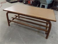 WOODEN COFFEE TABLE IS 36" X 19" X 16"