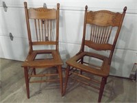 PAIR OF SPINDLE BACK CHAIRS