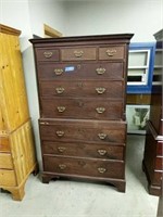 Mahogany English Tall Chest On Chest 73 Inches
