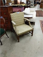 Chippendale Style Upholstered Arm Chair