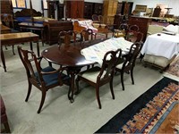 Queen Anne Style Cherry Dining Room Table And 6