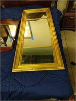 Large Gilted Triple Wall Mirror 64"l