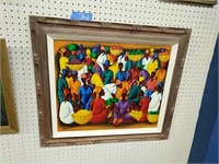 Framed Oil On Canvas Haitian Art Artist Signed
