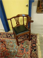 Walnut Chippendale Style Corner Chair