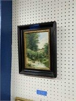 Framed Oil On Board Of A Mountain Scene
