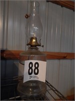 CONVERTED GLASS OIL LAMP 18"