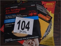 ASSORTED SAW BLADES AND SANDING DISKS