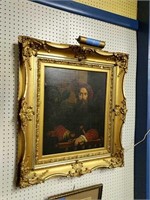 Ornate Framed Oil On Board Picture Of A