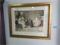 Antique Framed Print Titled "when All The World