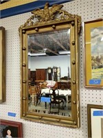 Large Ornate Beveled Mirror With Eagle 39 By 20