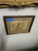 Early Framed Print Of Victorian Ladies