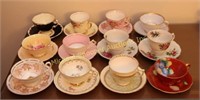 12 ENGLISH + OTHER CHINA CUPS AND SAUCERS