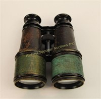 PAIR ENGLISH 19TH C. BINOCULARS WITH CASE - SIGNED