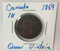 1859 Canada One Cent Queen Victoria