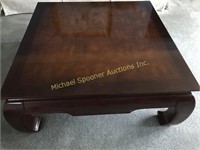 MAHOGANY SQUARE ORIENTAL STYLE COFFEE TABLE