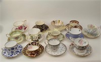 THIRTEEN ENGLISH CUPS AND SAUCERS